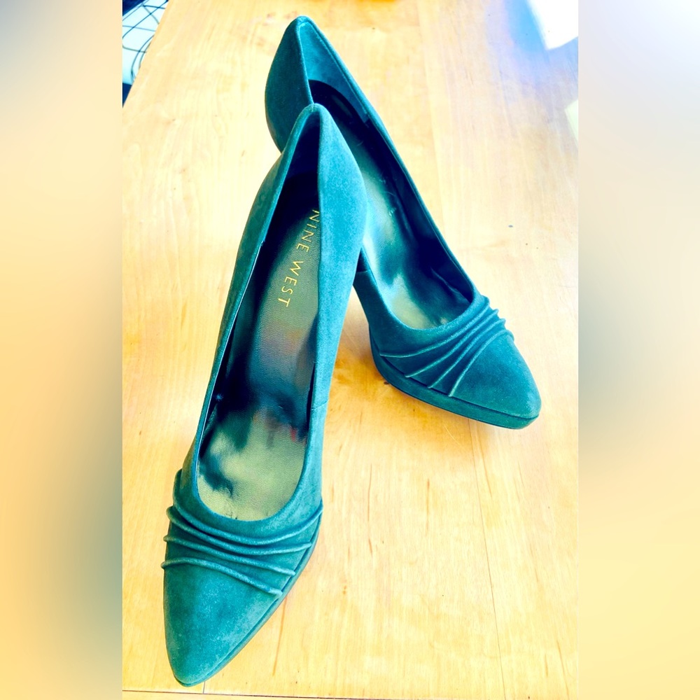 New Green Suede Pumps by Nine West